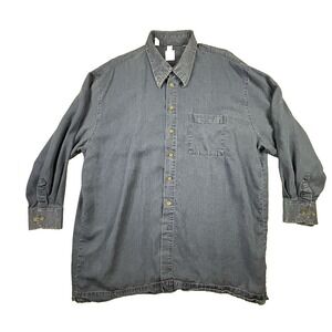 Haupt Men's 2XL Chambray Blue Shirt 100% Lyocell Tencel Made in Germany SEE DESC